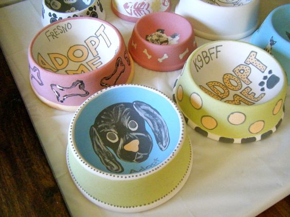 Erica and Friends dog bowls for shelter animals project