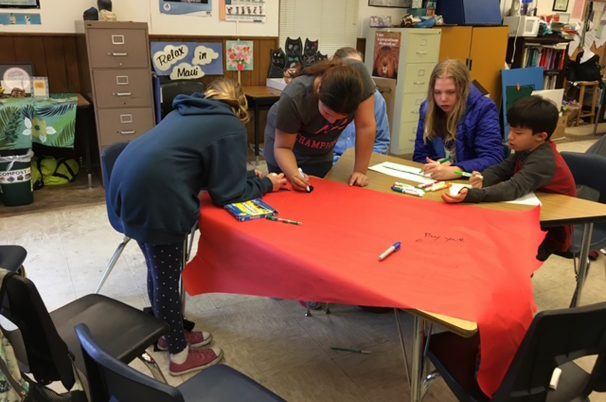 Students working on project